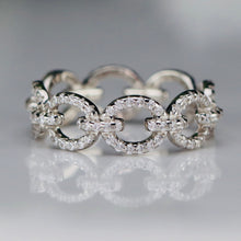 Load image into Gallery viewer, Sterling silver CZ studded chain style band