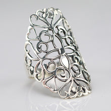 Load image into Gallery viewer, Large sterling silver filigree ring