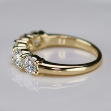 Load image into Gallery viewer, Lab grown 1.645ctw 5 stone diamond band ring in 14k yellow gold