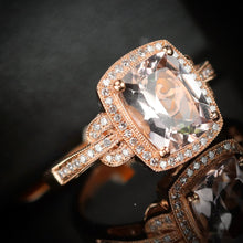 Load image into Gallery viewer, SPECIAL: Morganite and diamond ring in 14k rose gold by Effy