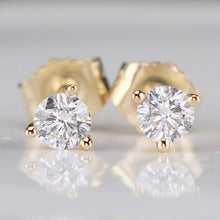 Load image into Gallery viewer, Lab grown .29ctw F-G/SI Diamond studs in 14k yellow gold