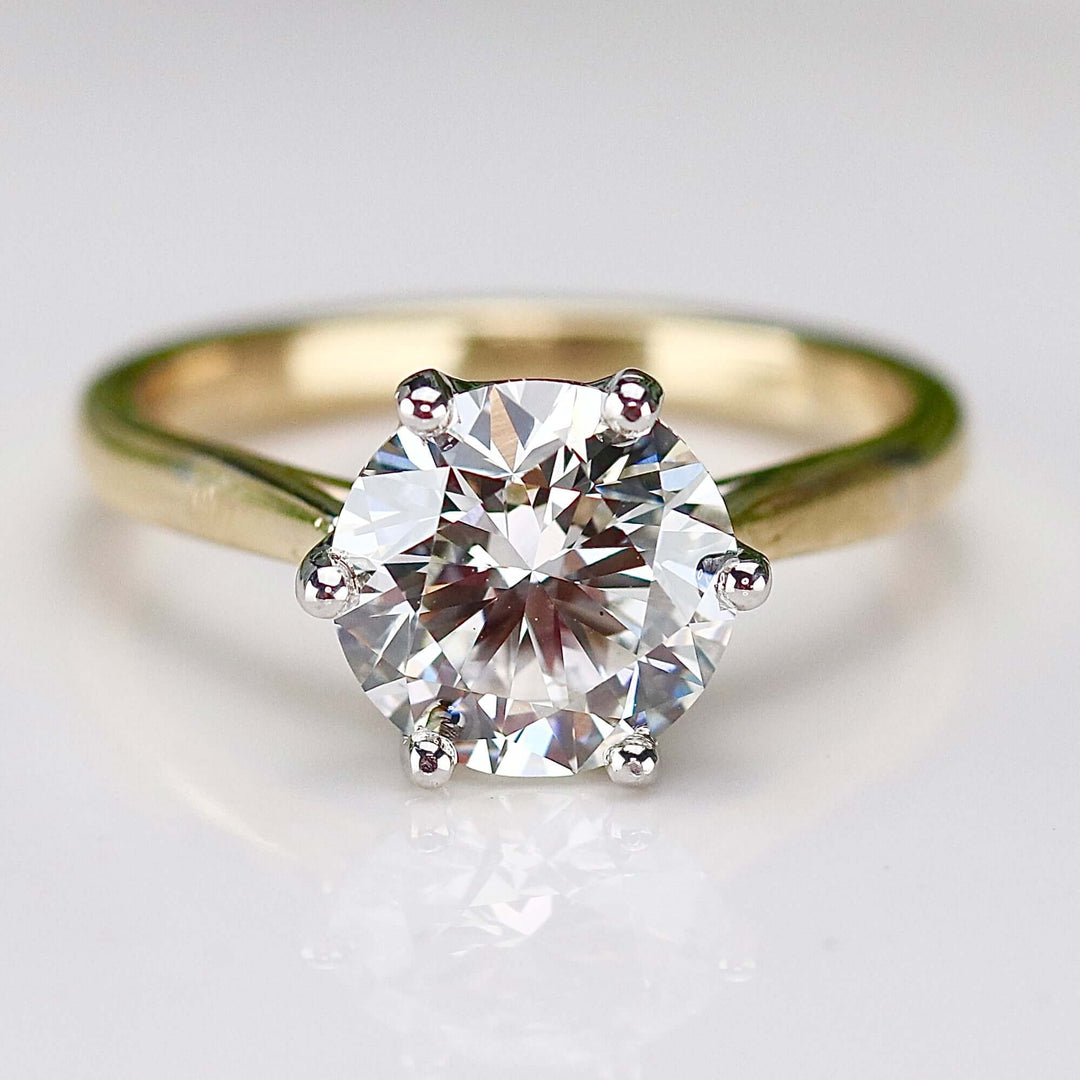 MANOR ROYAL:  The Beatrice - 2.81ct lab grown diamond ring in 14k yellow & white gold