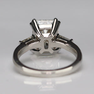 MANOR ROYAL: The Alexandra - 3.85ct radiant cut lab grown diamond ring in 14k white gold