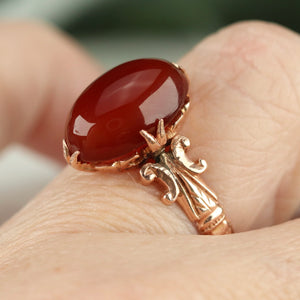 Vintage Carnelian ring in 14k rose gold