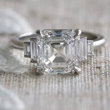 Load image into Gallery viewer, MANOR ROYAL: The Catherine - 4.40ct Asscher cut lab grown diamond ring in platinum