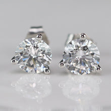 Load image into Gallery viewer, Lab grown 2.19ctw Diamond studs in 14k white gold