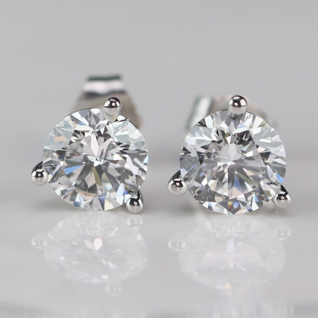 Lab grown 2.19ctw Diamond studs in 14k white gold