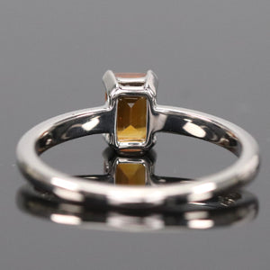 Citrine solitaire ring in white gold