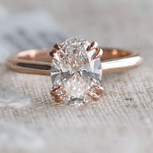 Load image into Gallery viewer, MANOR ROYAL:  The Ophelia - 1.95ct lab grown oval diamond ring in 14k rose gold D/VVS2