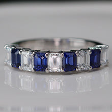 Load image into Gallery viewer, MANOR ROYAL: The Diana - Lab grown saphire and diamond ring in 14k white gold