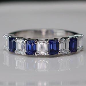 MANOR ROYAL: The Diana - Lab grown saphire and diamond ring in 14k white gold