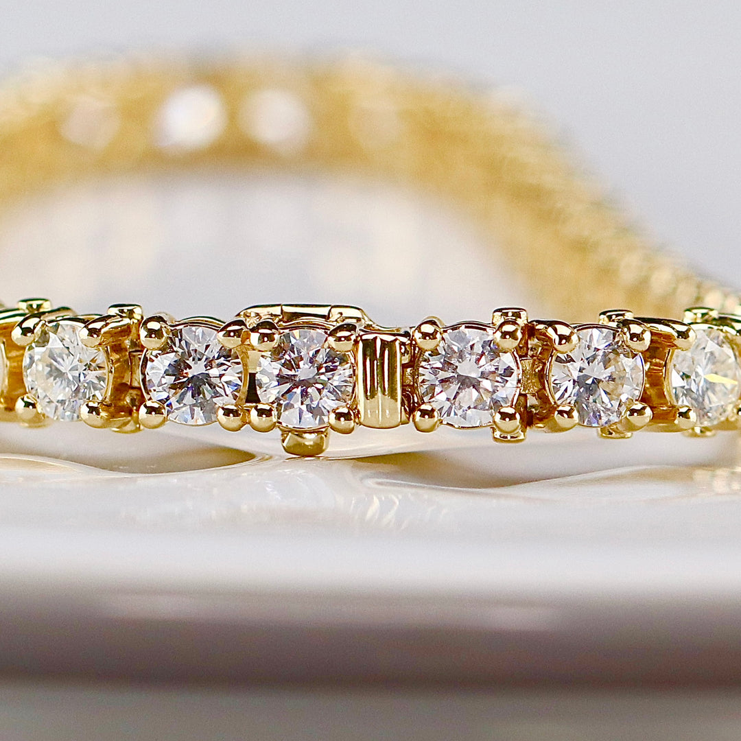 SPECIAL: Approx 10ctw Lab Grown Diamond tennis bracelet in 14k yellow gold