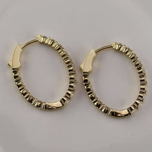 Load image into Gallery viewer, 3.085ctw Lab Grown diamond oval hoops in 14k yellow gold