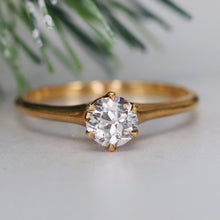 Load image into Gallery viewer, Vintage old european cut OEC diamond ring in 14k yellow gold from Manor Jewels