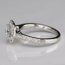 Load image into Gallery viewer, Lab grown diamond halo ring in 14k white gold