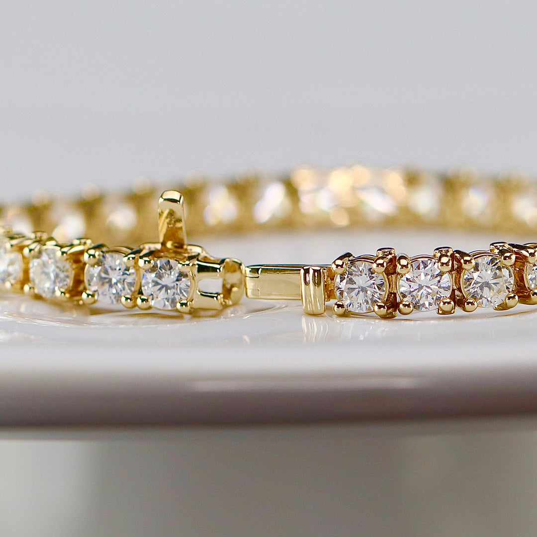 SPECIAL: Approx 10ctw Lab Grown Diamond tennis bracelet in 14k yellow gold