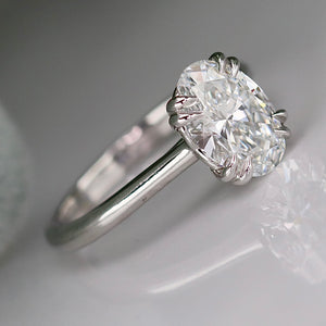 MANOR ROYAL:  The Ophelia - 1.92ct lab grown oval diamond ring in 14k white gold D/VVS2