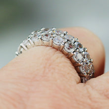 Load image into Gallery viewer, Sterling silver double row CZ eternity band