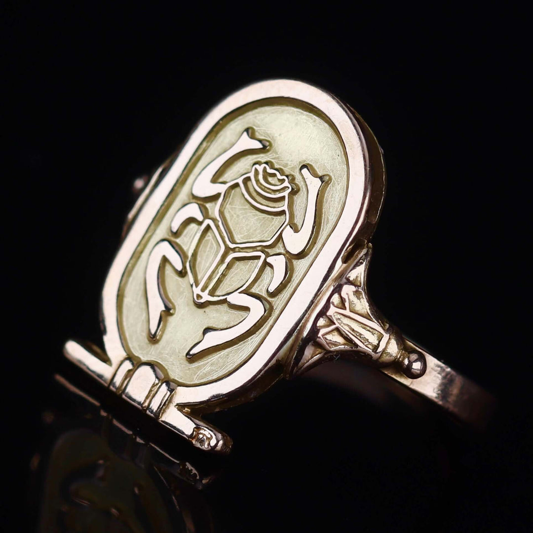 Scarab ring in 18k yellow gold