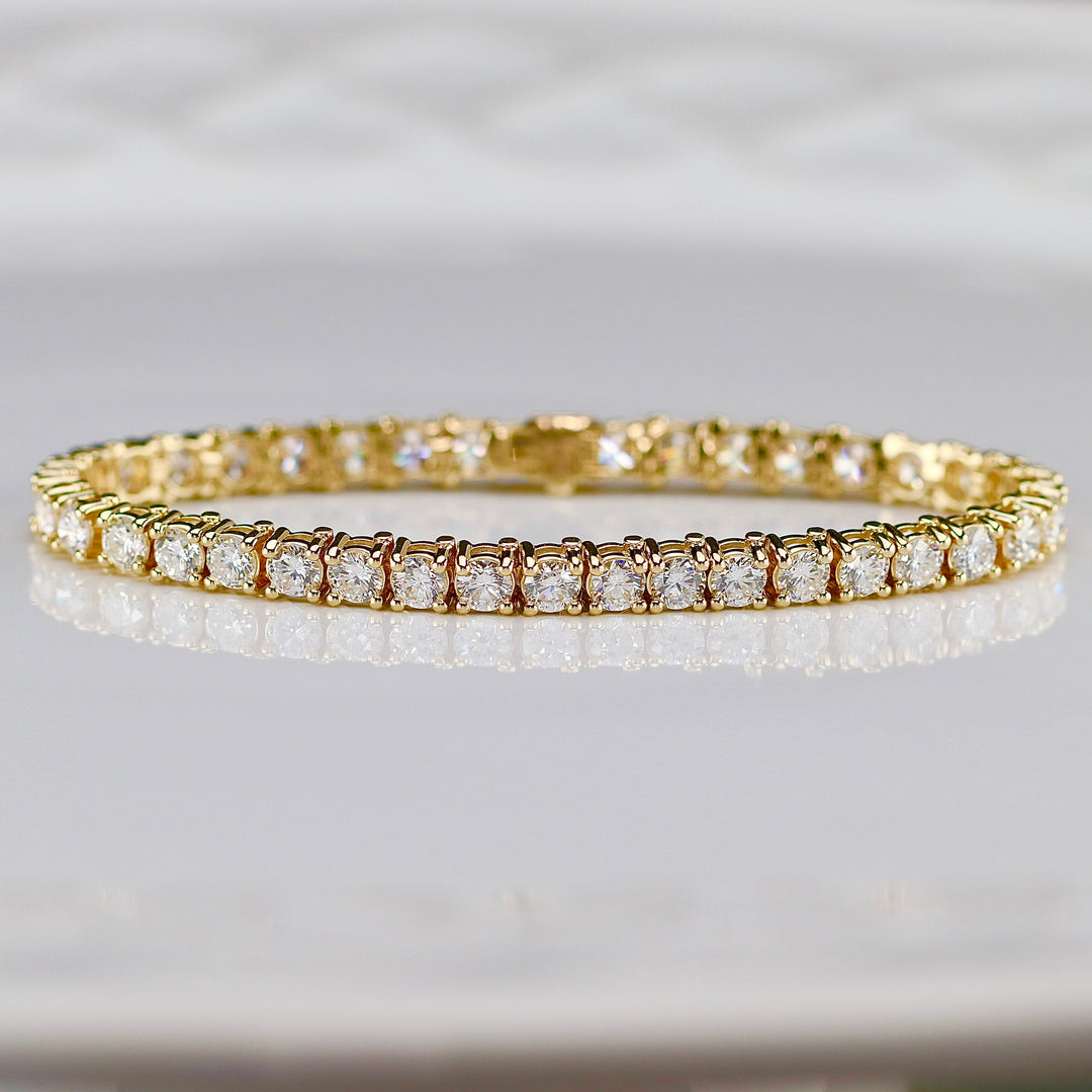 SPECIAL: Approx 10ctw Lab Grown Diamond tennis bracelet in 14k yellow gold