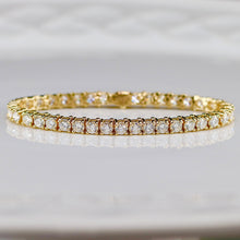 Load image into Gallery viewer, SPECIAL: Approx 10ctw Lab Grown Diamond tennis bracelet in 14k yellow gold