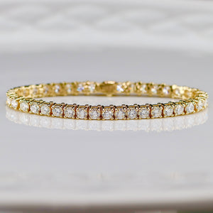 SPECIAL: Approx 10ctw Lab Grown Diamond tennis bracelet in 14k yellow gold