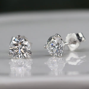 Lab grown 1.16ctw F-G/SI Diamond studs in 14k white gold