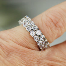 Load image into Gallery viewer, Sterling silver double row CZ eternity band