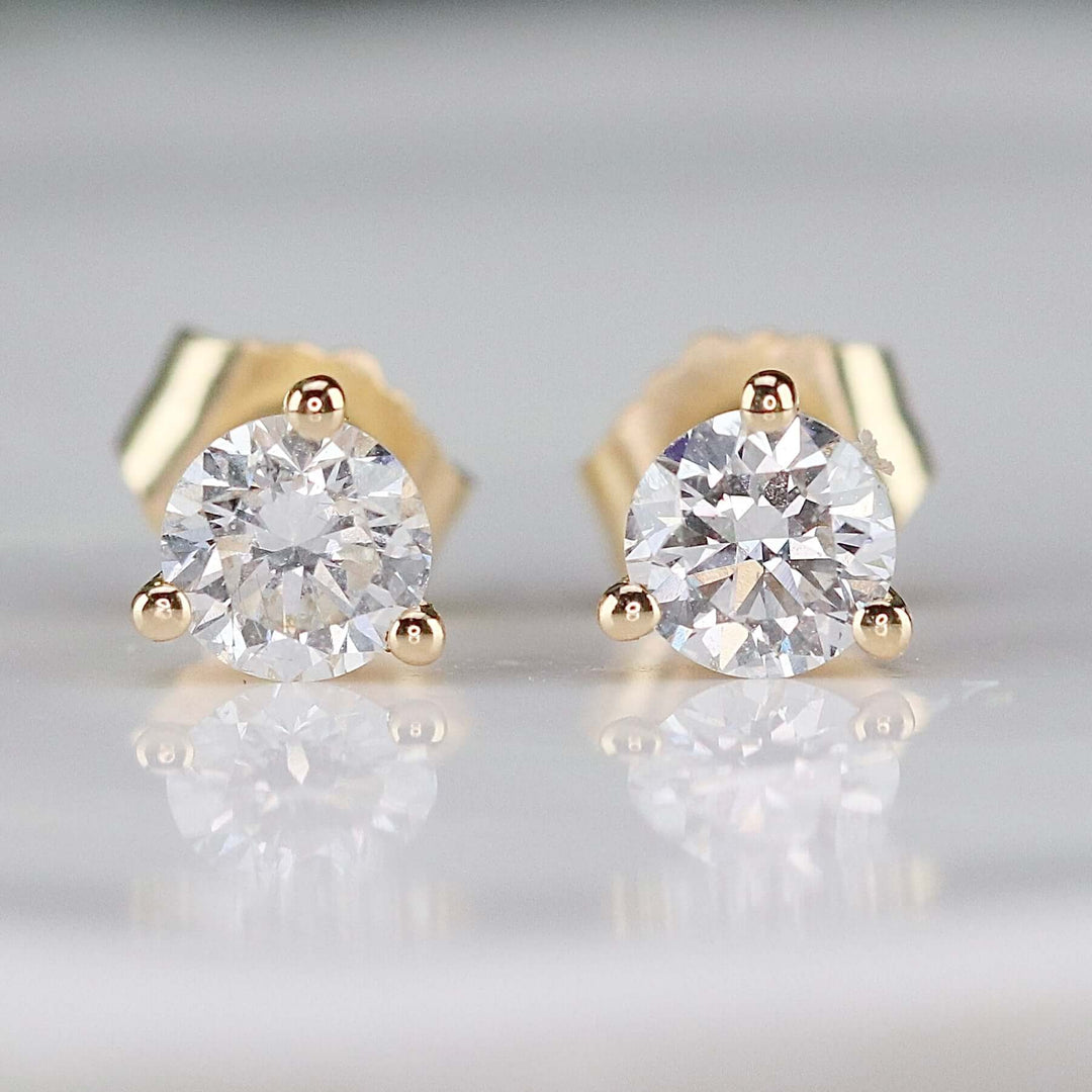 Lab grown .60ctw F-G/SI Diamond studs in 14k yellow gold