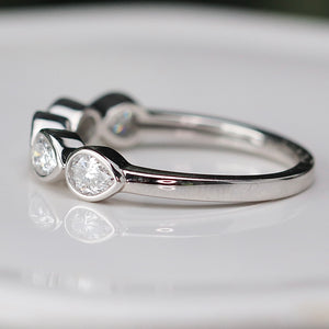 Lab grown 5 stone diamond band ring in 14k white gold