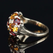 Load image into Gallery viewer, Vintage Citrine and garnet ring in yellow gold