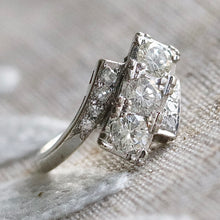 Load image into Gallery viewer, Stunning diamond bypass ring in 14k white gold