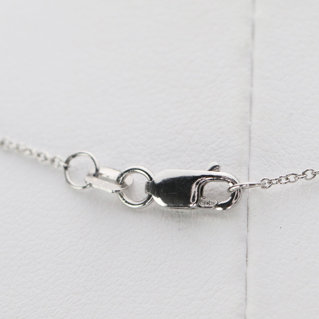 Lab grown diamond halo necklace in 14k white gold