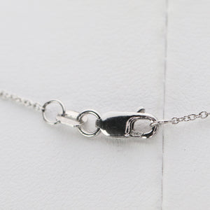 Lab grown diamond halo necklace in 14k white gold