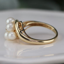 Load image into Gallery viewer, Vintage pearl and diamond ring in yellow gold