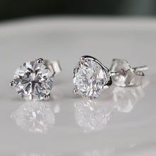 Load image into Gallery viewer, Lab grown 2ctw F/VS Diamond studs in 14k white gold