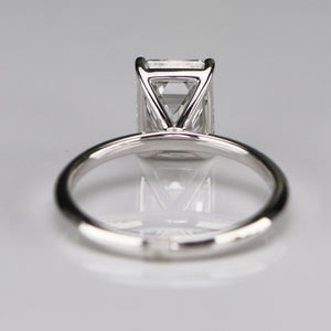 3ct emerald cut lab grown solitaire diamond ring in 14k white gold