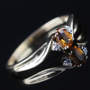 SPECIAL!!  Vintage Citrine and diamond ring in yellow gold