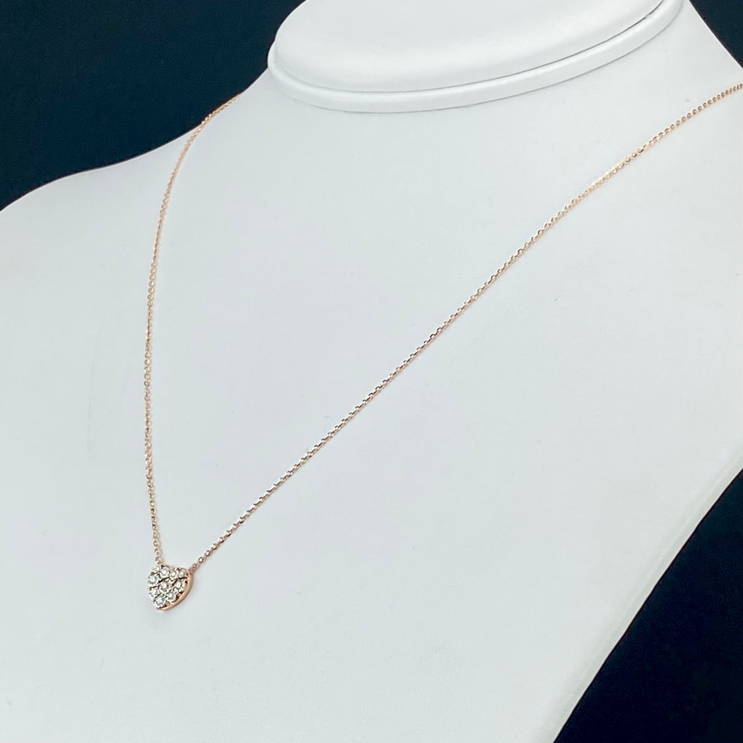 CLEARANCE! Diamond heart necklace in rose gold