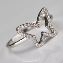 Load image into Gallery viewer, Sterling silver CZ butterfly ring