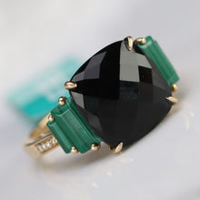 Load image into Gallery viewer, Onyx and malachite ring in 14k yellow gold by Effy