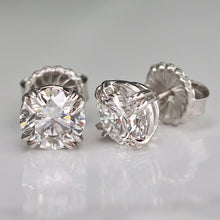 Load image into Gallery viewer, MANOR ROYAL: Lab grown 3.82ctw certed F/VS1 Ideal Diamond studs in 14k white gold