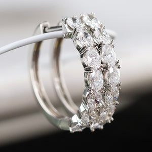 SPECIAL!  Lab Grown 1.50ctw diamond hoops in 14k white gold