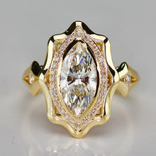 Load image into Gallery viewer, MANOR ROYAL: The Sienna - 1.64ctw Marquise lab grown diamond halo ring in 14k yellow gold