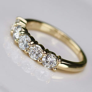 SPECIAL: Lab grown 1.255ctw 5 stone diamond band ring in 14k yellow gold