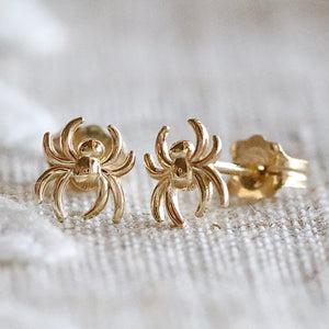 14k yellow gold spider studs