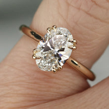 Load image into Gallery viewer, MANOR ROYAL:  The Ophelia - 1.93ct lab grown oval diamond ring in 14k yellow gold D/VVS2