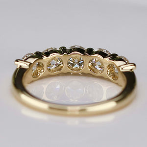 Lab grown 1.645ctw 5 stone diamond band ring in 14k yellow gold