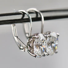 Load image into Gallery viewer, 2.11ctw D/VVS2 lab grown oval diamond earrings in 14k white gold