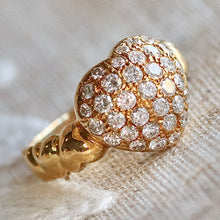 Load image into Gallery viewer, CLEARANCE - 50% OFF! Heart shaped diamond cluster ring in 18k yellow gold